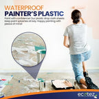 20 Pack 12 x 9 ft Extra Large Plastic Drop Cloth for Painting - size: 20 Pack-Standard