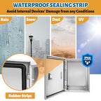 Outdoor Electrical Box 20x12x10 NEMA 4X IP66 Waterproof Box - size: 20 x 12 x 10''