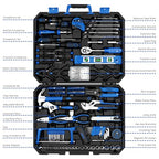 DEKOPRO Tool Set: 228 Piece Home Tool Kit, Household Basic Repair Tool Set Comes with Storage ToolBox, Socket Wrench Set for Car, Hand Tool Box Set for Home - Blue - color: Blue