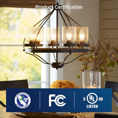 FLSNT 60W Equivalent LED Chandelier Light Bulbs, Dimmable LED B11 E12 Candelabra Base Bulbs, 3000K Warm White, 500LM, 6 Pack - color: 3000k Warm White, size: 6 Count (Pack of 1)