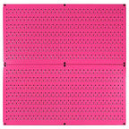 Wall Control Pegboard Rack Horizontal Metal Pegboard Garage Tool Storage Pack - Two 32-Inch Wide x 16-Inch Tall Easy To Install Peg Boards (Pink) - color: Pink