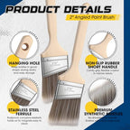 12 Pack Angle Sash Paint Brushes Treated Easy to Grip Wood Handle Synthetic Bristles Smooth Finishes Paint Brushes for Stain Wall Trim Painting Furniture (2.5 Inch) - size: 2.5 Inch