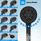 Hibbent All Metal cUPC Certified High Pressure Rainfall 12'' Shower Head - color: Matte Black, style: Square 12''