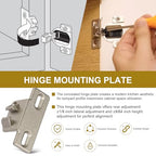 Hinge Mounting Plate Replacement for Blum 1 5/8" Overlay 110 Degree Compact 33 Edge, Edge Mount Plates for Blum Face Frame Overlay Hinge, Hinges for Cabinet Doors, Self Closeing Hinges