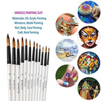 GETHPEN Acrylic Paint Brushes Set,12PCS Round-Pointed Tip Paint Brushes - style: Round