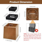 Wooden Bed Risers 4 Inch Heavy Duty, Support 2500 lbs, Retro Brown - color: Retro Brown, size: 4"H(Inner 3"H)