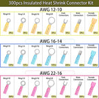 300Pcs Waterproof Electrical Heat Shrink Wire Connector Terminal Kit - size: 300pcs-Assortment