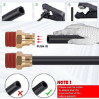 CheeMuii 64 Pcs Brass DOT Air Line Fittings with 1/4" & 3/8" DOT Air Hoses - size: 2ROLL-67PCS