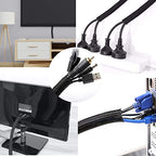 Cable Management Sleeve, Split Design, 25FT - 1 Inch, Black - color: Black, size: 1"-25ft