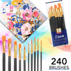 ESRICH 240PCS Paint Brushes, Paint Brush for Acrylic Painting - color: Black, size: 240