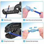 TICONN 100 Pcs Nylon Spade Connector Kit, Insulated Crimp Wire Connectors - style: Female Blue 100Pcs