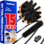 Holikme Dryer Vent Cleaner Kit - 15Ft Flexible Lint Brush for Deep Cleaning - color: Black, size: 15FT