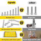 1260PCS M2 Socket Head Screws Assortment Kit, M2x4/6/8/10/12/16/20 mm - size: SS M2 1260pcs
