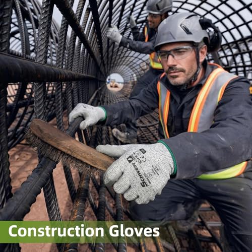 Schwer 6 Pairs A2 Cut Resistant Work Gloves, Ultra Durable, LT5636, S - size: Small