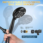 6 Spray Modes High Pressure Handheld Showerhead Set Upgraded - color: Matte Black