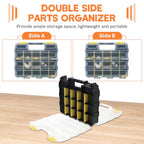 Small Parts Organizer 2Pack Storage Case Tools Box 34-Compartments - color: Yellow