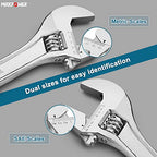 MAXPOWER 15" Adjustable Wrench, 1-3/4" Jaw Opening, Tapered Handle - size: 15"