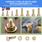 535PCS SAE Bolt and Nut Assortment Kit - size: 535pcs 1/4"-20 5/16"-18 3/18"-16
