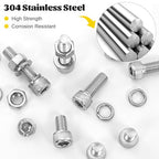 1220PCS M3M4M5M6 Metric Hex Socket Head Screws Assortment Kit - size: SS M3M4M5M6 1220pcs