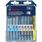 Bosch 14 pc. Laminate/Wood/Metal T-Shank Jig Saw Blade Set T14C - size: 14 pack