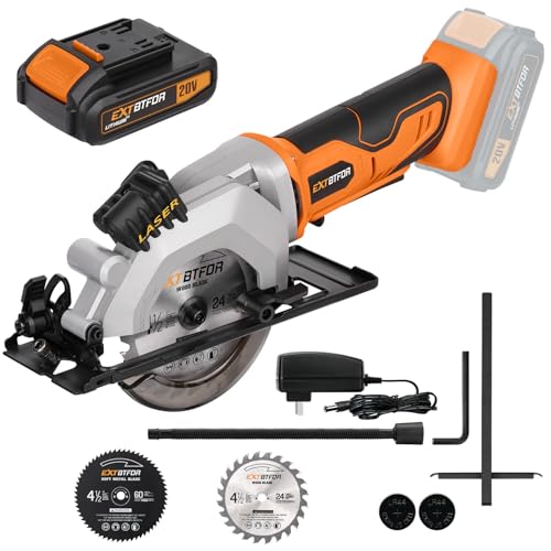 Circular Saw,4-1/2" Mini Circular Saw Cordless with 5PCS 4-1/2 Saw Blades