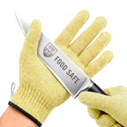 A5 Cut Resistant Gloves, Food Grade Kitchen Safety Gloves - color: Beige, size: X-Large