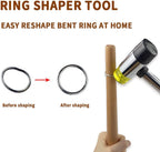 Jewelers Rubber Hammer Mallet with Wood Ring Mandrel Sizer Sizing Adjuster Ring Shaper Repair Tools Jewelry Making Kit