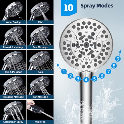 Hibbent All Metal cUPC Certified Shower Head, 10'' Rainfall Shower Head - color: Chrome, style: Round 10''