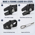 KF CPTEC Fishing Crimping Pliers, 0.1-2.2mm Wire Rope Swager with Cutter