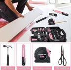 MARTCOLOR Pink Household Tool Set for Women with Storage Case, 58-Piece - color: Pink