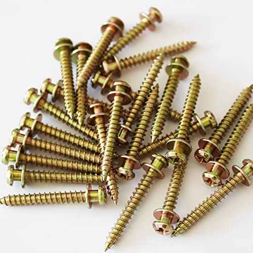 50Pcs Double-Headed Wall Screw Anchors Picture Hooks -Gold Bear Claw Screws - size: Color Zinc