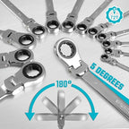 DURATECH 5/16" Flex-Head Ratcheting Combination Wrench - style: 5/16"