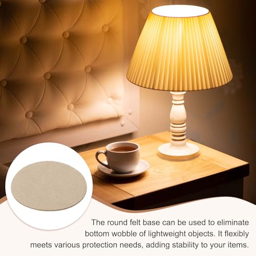 uxcell 6Pcs Lamp Base Felt, 3 Inch Dia 2mm Thick Adhesive Round Soft Felt Furniture Pads, Non-Slip Anti-Scratch Backed for Reading Light Table Lamp DIY Craft, Beige - color: Beige, size: 3 inch