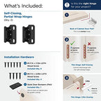 Amerock 1 Pair 1/4" Overlay Matte Black Partial Wrap Cabinet Hinge - color: Matte Black, size: 1/4 Inch (6 mm) Overlay