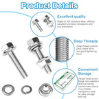 15 Sets M8-1.25 x 20mm Flanged Hex Head Bolts and Nuts Kits - size: M8-1.25 x 20mm