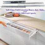 Undermount Soft Close Drawer Slides 18 Inch 6 Pairs Full Extension - size: 18 Inch