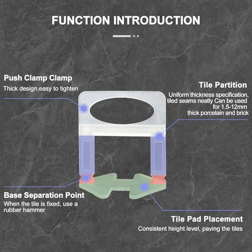Tile Leveling System Clips 1/8" 2400 Pcs DIY Tiles Leveler Spacers Tile Leveling System for Professional Ceramic Tile and Stone Installation - size: 3.0mm-tile leveling clips