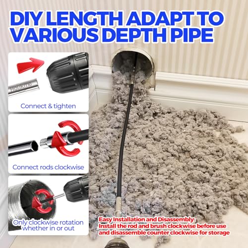 Holikme Dryer Vent Cleaner Kit - 15Ft Flexible Lint Brush for Deep Cleaning - color: Black, size: 15FT