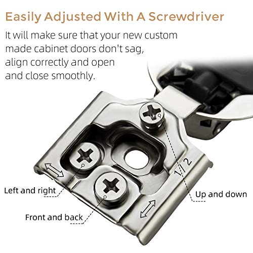 Soft Close Hinges for Kitchen Cabinet Hinges, 1/2 Inch Overlay, 10 Pack - size: 1/2 inch Overlay