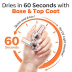 modelones Base and Top Coat Nail Polish Set Clear Quick Dry