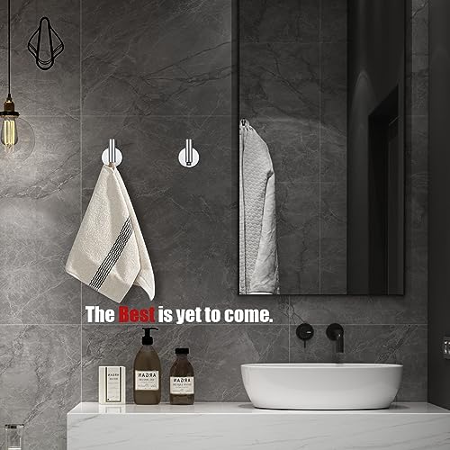 JQK Self Adhesive Towel Hook Chrome, No Drill Stick on Coat Robe Clothes Wall Hook for Bathroom Kitchen Garage 4 Pack, 304 Stainless Steel Polished Steel, ATH110-CH-P4 - color: Polished Steel, size: 4 Pack