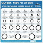 O-Ring O Rings Assortment Kit 1566Pcs 27 Sizes Nitrile Rubber Seals - style: 27 Size/1566 Pcs