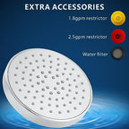 High Pressure Shower Head - 4.7“ Powerful Bathroom Pressure Boosting Rain Showerhead - Perfect Universal Replacement for Rainfall Shower Heads (Chrome) - style: 1 Pack Chrome