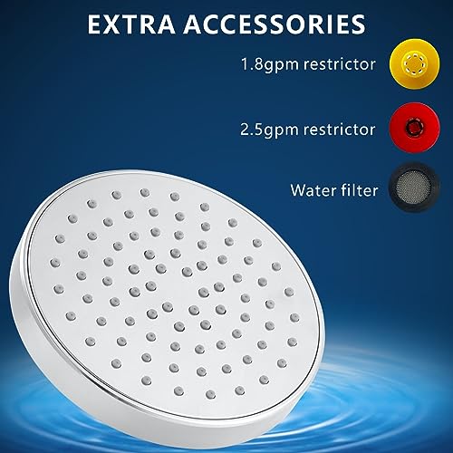 High Pressure Shower Head - 4.7“ Powerful Bathroom Pressure Boosting Rain Showerhead - Perfect Universal Replacement for Rainfall Shower Heads (2 Pack, Chrome) - style: 2 Pack Chrome