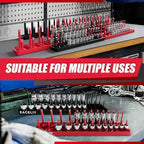 EACELIY Socket Organizer Tray Set,1/2", 1/4" and 3/8" SAE & Metric Deep & Shallow Socket Holder Kit, Deep and Shallow Socket Holders for Toolboxes(sockets not included) 丨8PCS - size: 8PCS Tools Tray