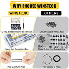 380PCS 24 Sizes Rubber & Silicone Hose Washers & O Ring Assortment Kit - size: 380PCS