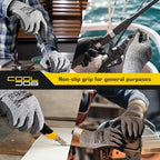 COOLJOB 12/120 Pairs Cut Resistant Work Gloves PU Coating, ANSI A2 A4 A6 A9 - size: Medium (Pack of 120)