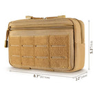 FRTKK Tactical Molle Admin Pouch Utility Laser Cut EDC Tool Pouch Bag Horizontal Modular Pouches Include US Flag Patch and Keychain - color: Orange