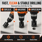 Diamond Hole Saw Kit, 10-Piece 6-40mm Tile Drill Bits for Ceramic
