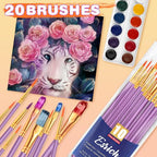 ESRICH 20PCS Paint Brushes, Paint Brush for Acrylic Painting - color: Purple, size: 20